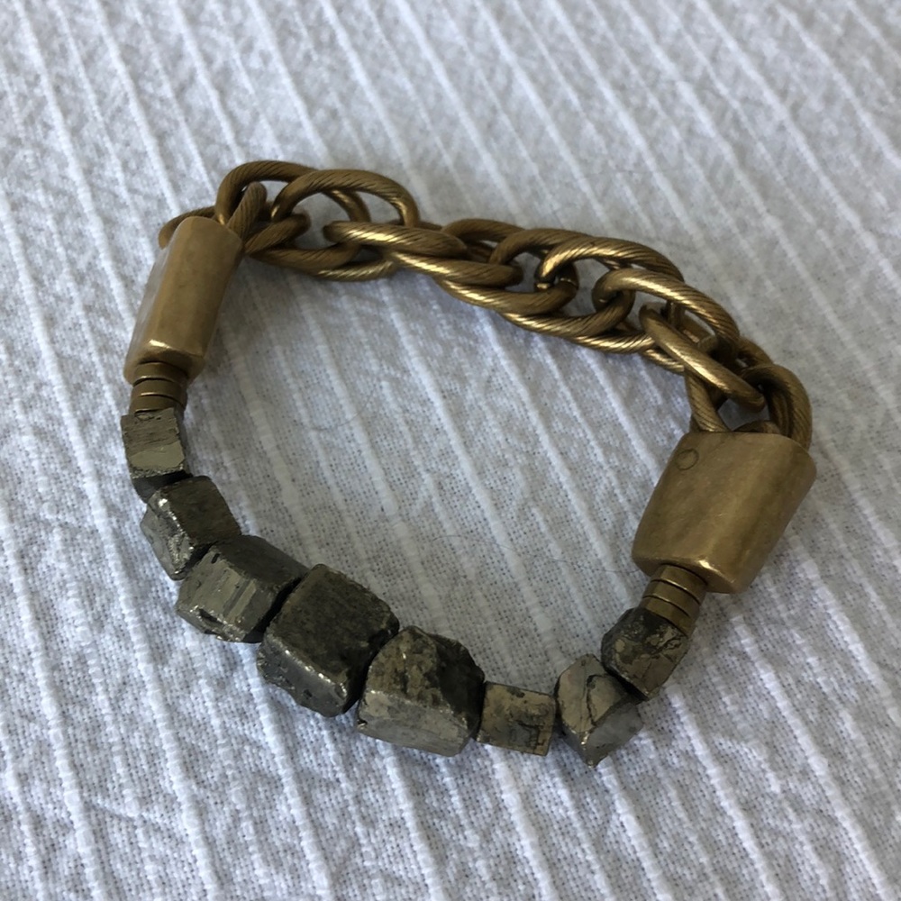 Brass and pyrite bracelet!